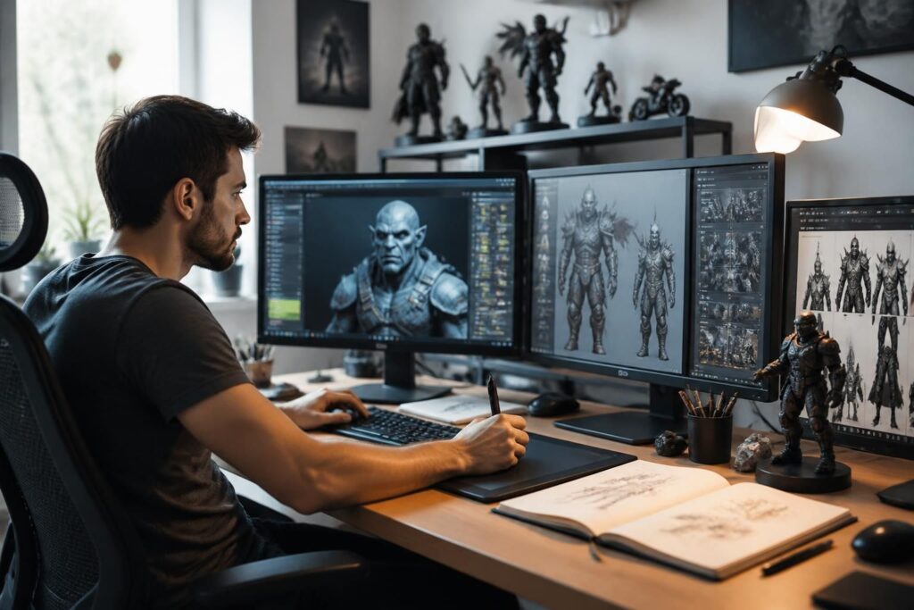découvrez le métier de graphiste de jeu vidéo : compétences requises, missions principales et salaires dans le secteur du jeu vidéo.