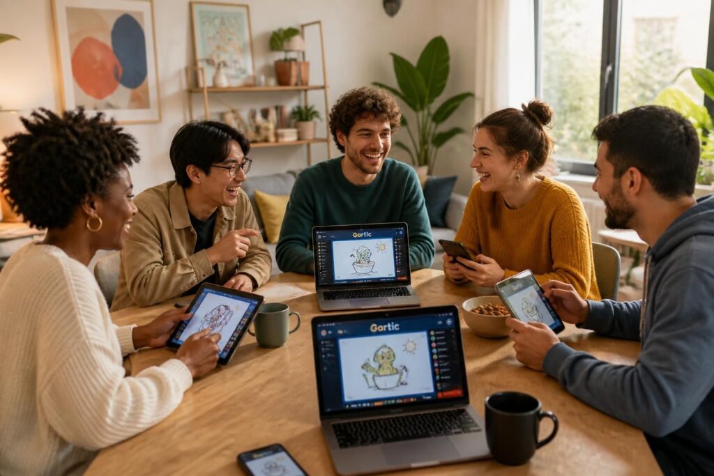 jouez gratuitement au pictionary en ligne en mode multijoueur et amusez-vous entre amis avec des parties rapides et conviviales.